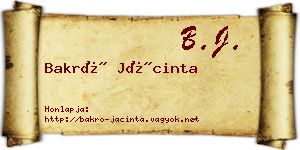 Bakró Jácinta névjegykártya